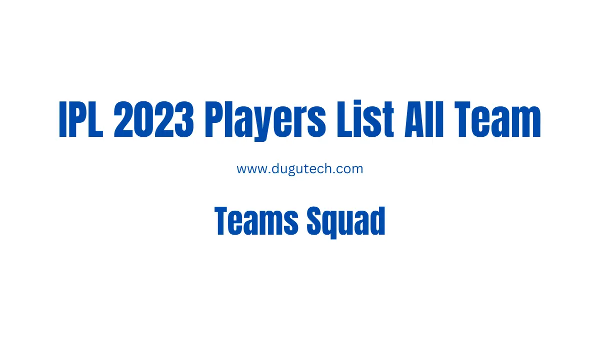 IPL 2023 Players List