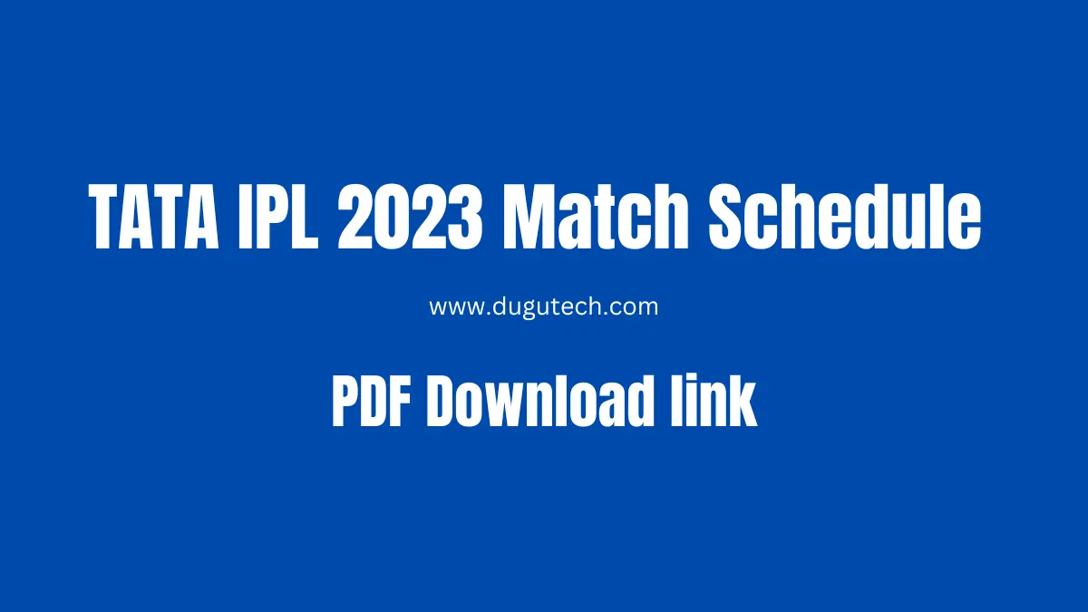 IPL 2023 schedule
