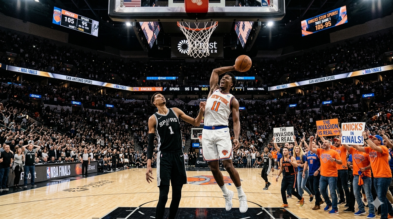 You are currently viewing The Invasion is Real: Knicks Stun Spurs in Game 1 of the NBA Finals